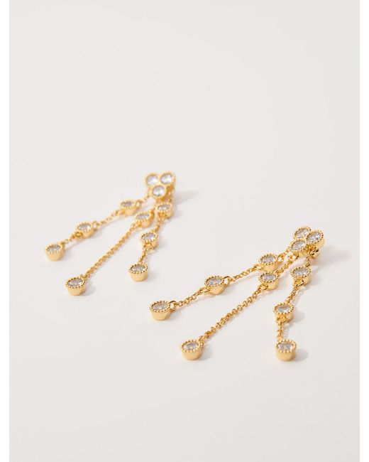 Maje Natural Woman's Zirconium Oxide Jewellery: Gold-plated Recycled Brass Earrings For Spring/summer, One Size, In Color Gold / Yellow