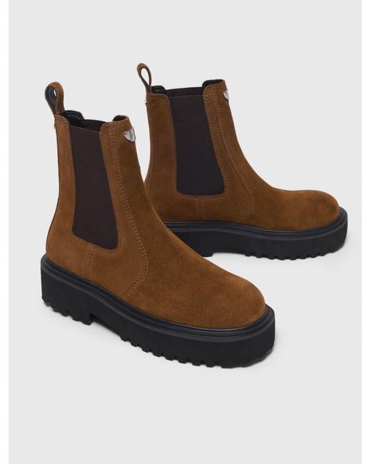 Maje White Suede Chelsea Boots