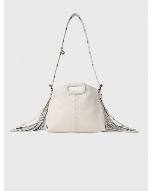 Maje Natural Crackle Leather Mini Miss M Bag