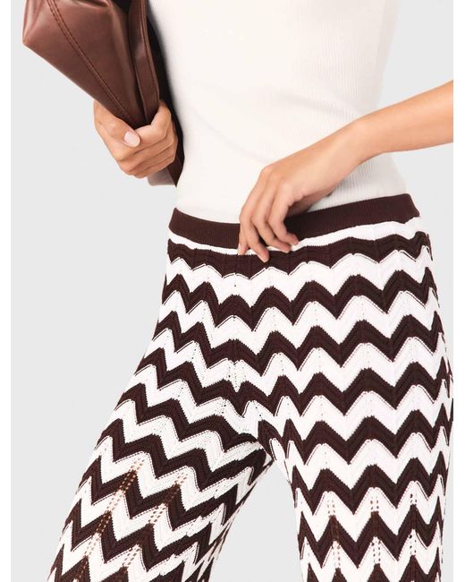 Maje White Zigzag Crochet Trousers