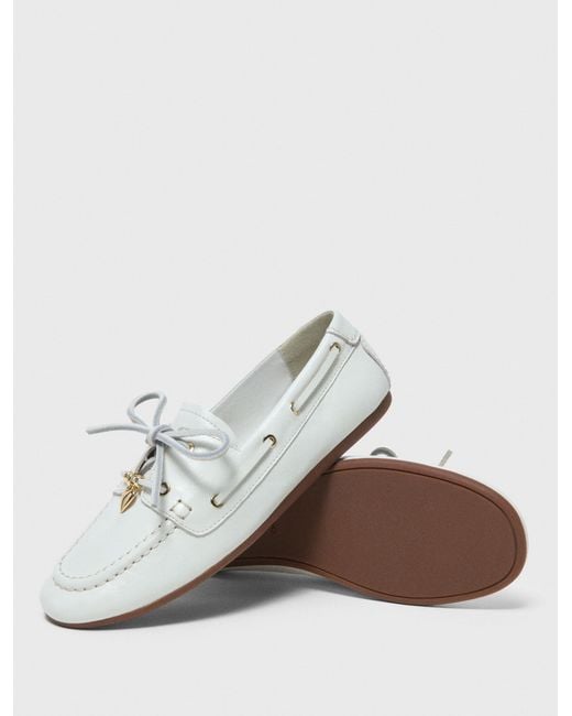 Maje White Leather Boat Shoes