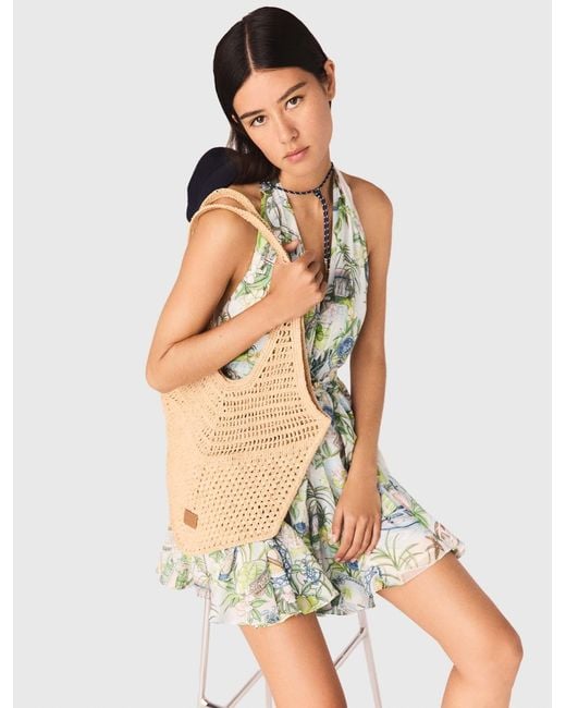 Maje Natural Raffia Bag