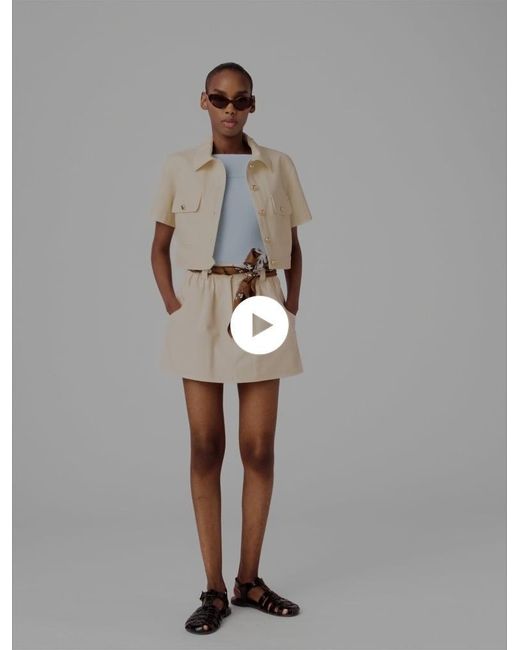 Maje White Short-Sleeved Cropped Jacket