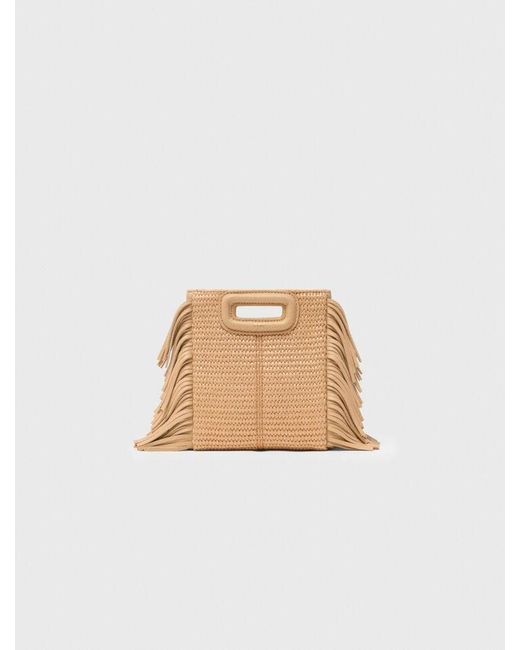 Maje Natural Raffia Effect M Mini Bag