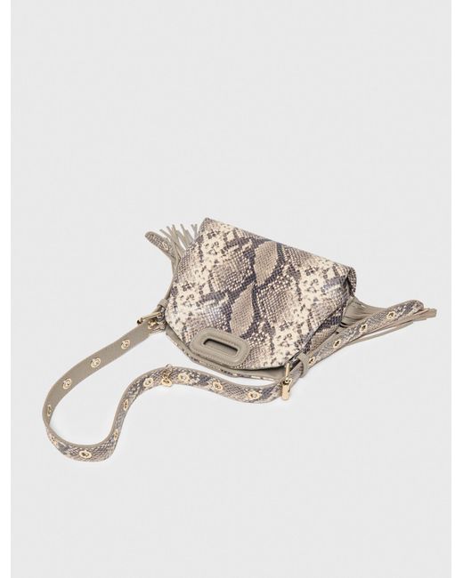 Maje White Python-Embossed Miss M Mini Bag