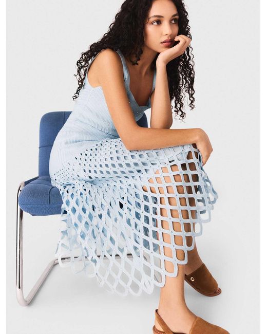 Maje White Crochet Dress With Removable Lining