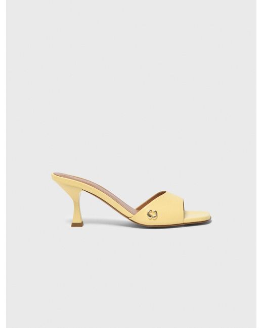 Maje Metallic Leather Mules