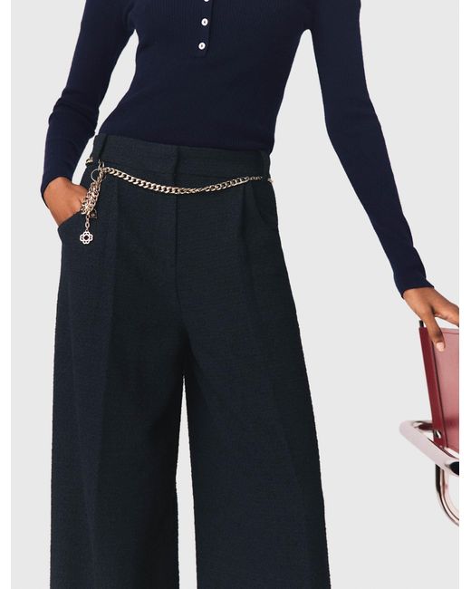 Maje Blue Tweed Trousers