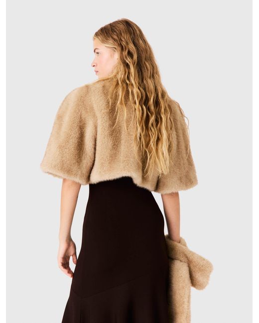 Maje White Short Faux Fur Jacket