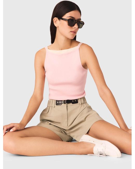Maje Natural High Straight-Neck Top
