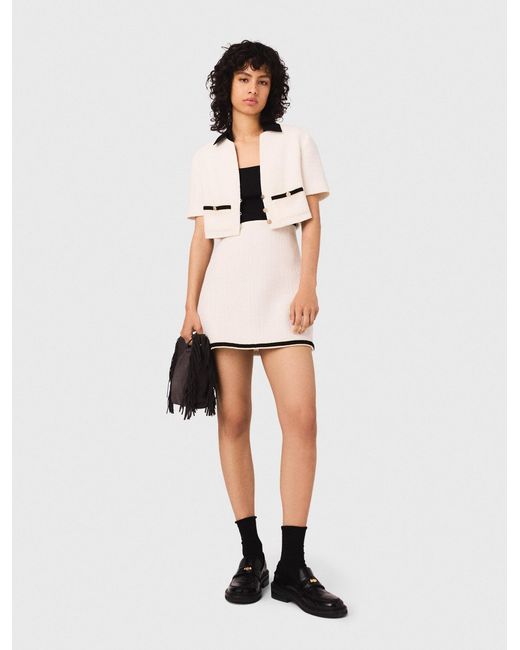 Maje White 2-In-1 Tweed Dress