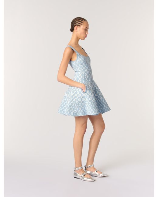 Maje Blue Kurzes Kleid Aus Jacquard-Strick