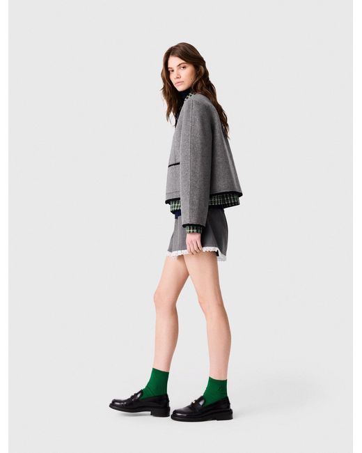 Maje Black Short Double-Faced Coat