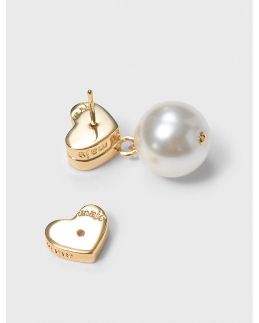 Maje White Bead Earrings