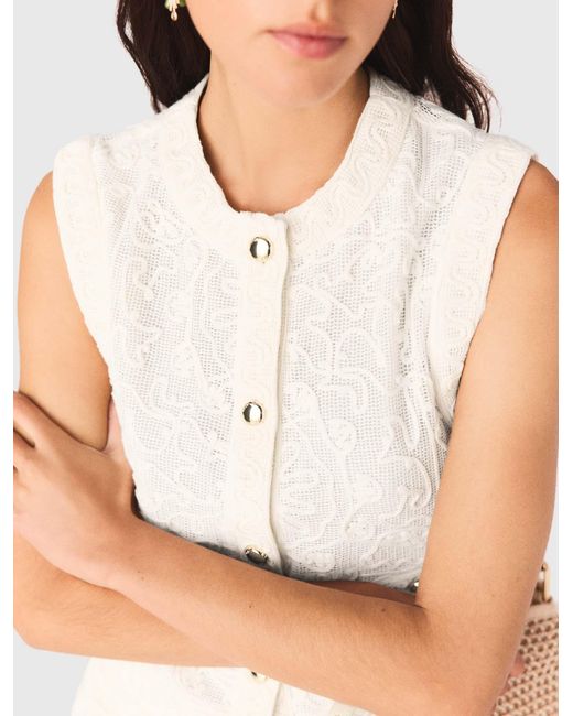 Maje White Guipure Lace Jacket