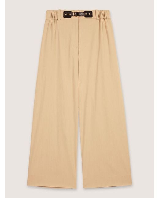 Maje Blue Wide-Leg Cotton Trousers