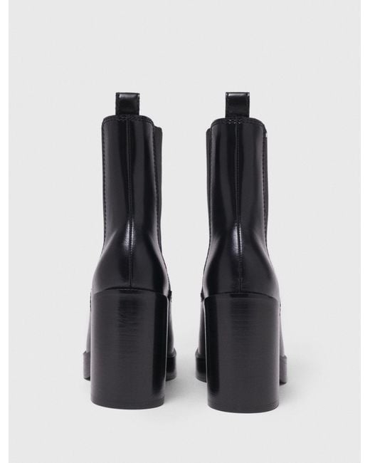 Maje Black Heeled Leather Chelsea Boots