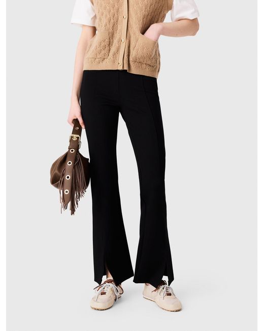 Maje White Slit Trousers
