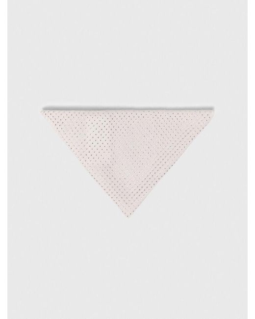 Maje Natural Rhinestone Wool Triangle Scarf