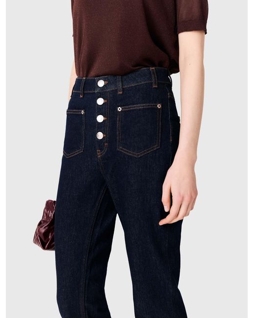 Maje White Denim Jeans With Pockets