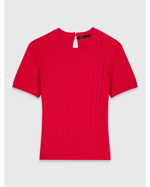 Maje Red Round-Neck Jumper