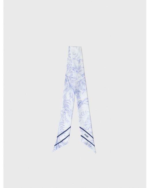 Maje White Floral Print Silk Scarf