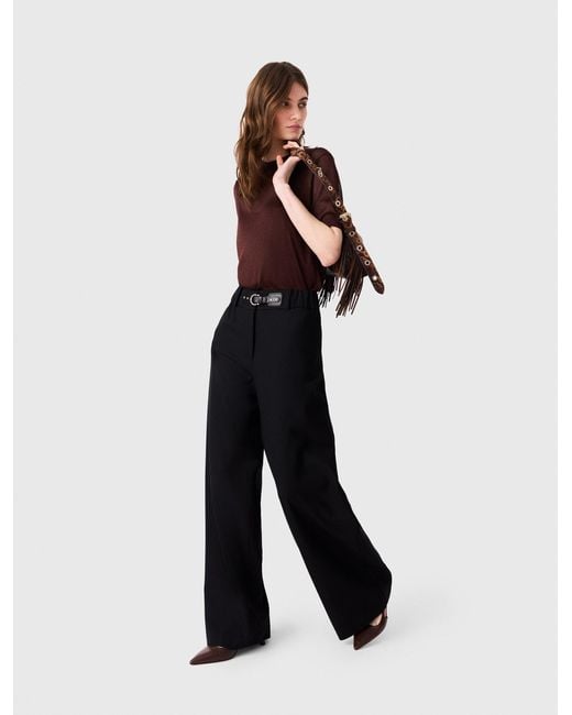 Maje White Wide-Leg Suit Trousers