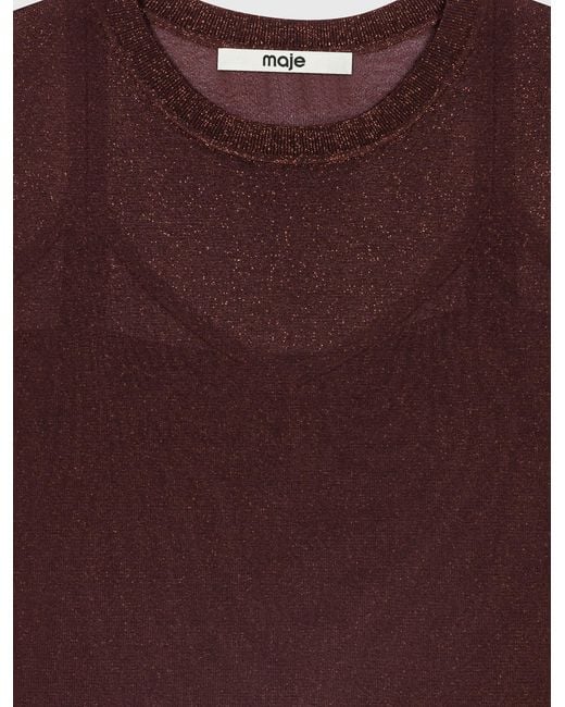 Pull 2-En-1 Maje en coloris Brown