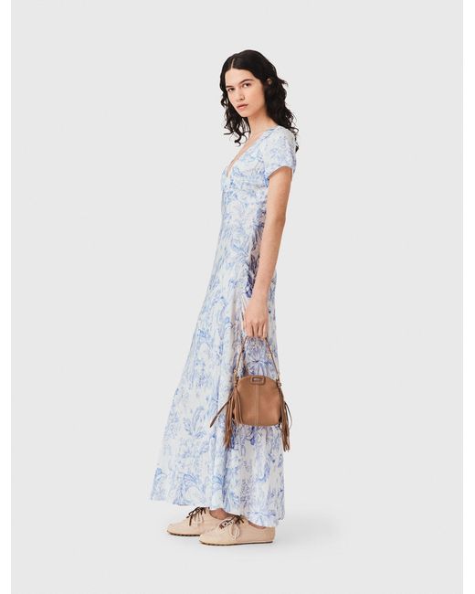 Maje White Flowing Patterned Maxi Dress