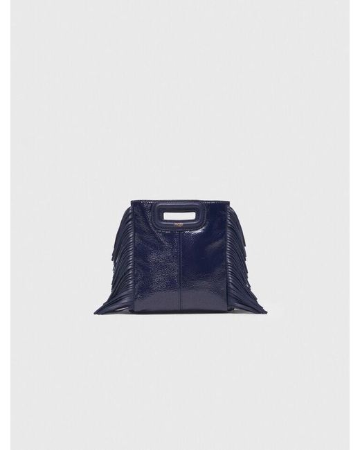 Maje Blue Naplak Leather M Mini Bag