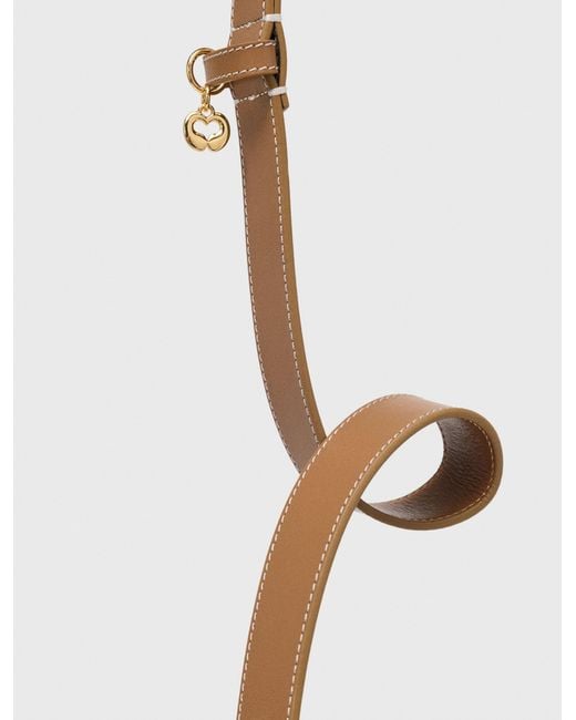 Maje White Leather Belt With Eyelets