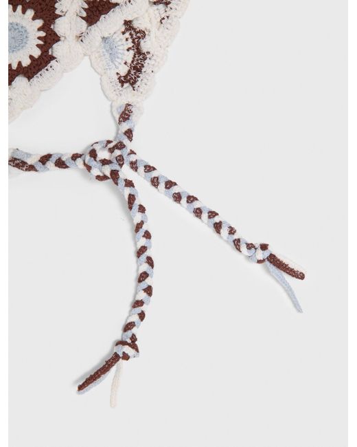 Maje White Triangular Knit Scarf