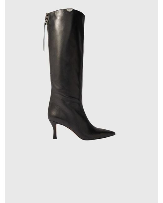Maje Black Pointed-Toe Leather Boots