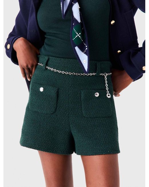 Maje Blue Tweed Shorts