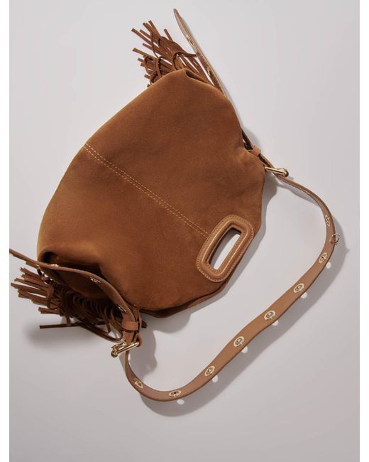 Maje Brown Suede Miss M Bag