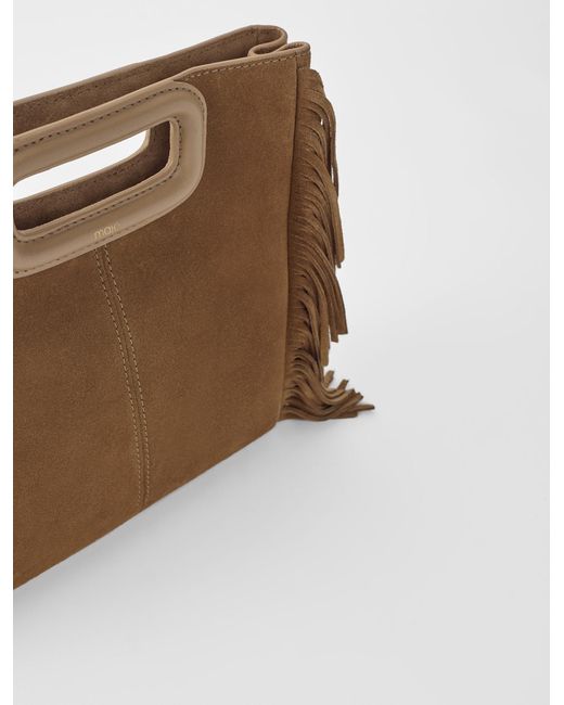 Maje Natural Fringed M Bag