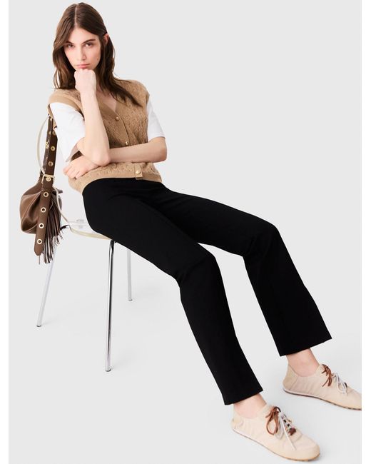 Maje White Slit Trousers