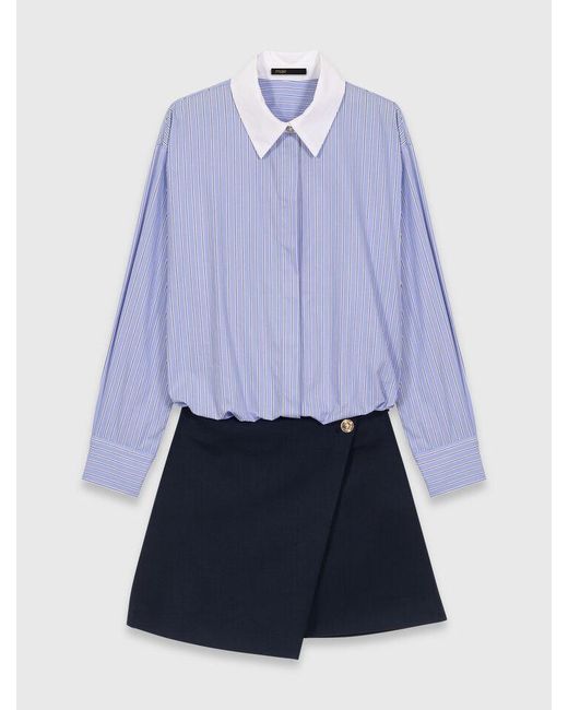 Maje Blue 2-In-1 Shirt Dress