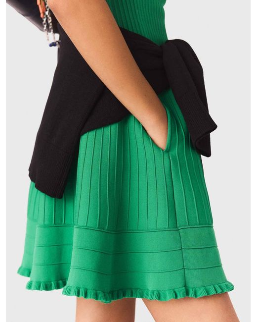 Maje Green Knit Skater Dress