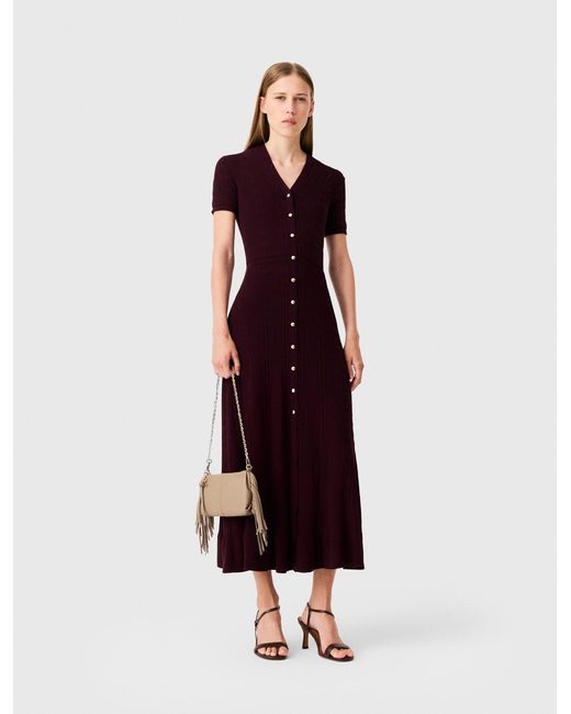 Maje Red Knit Maxi Dress