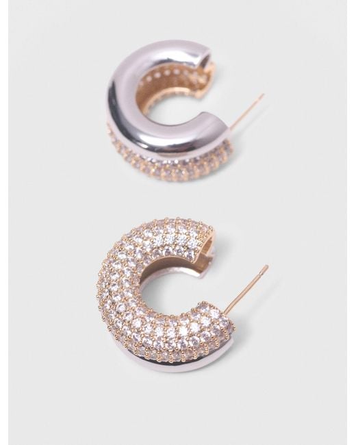 Maje White Rhinestone Earrings