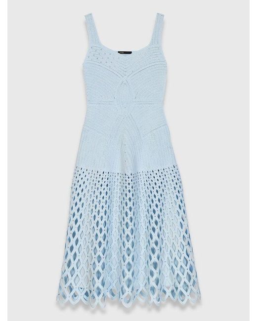 Maje White Crochet Dress With Removable Lining
