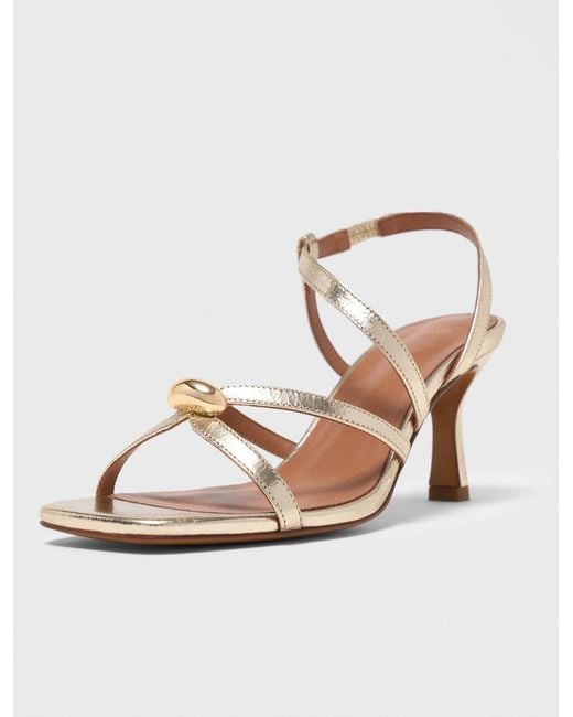 Maje White Metallic Multi-Strap Sandals