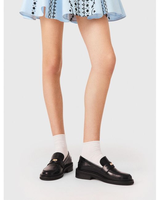 Mocassins En Cuir Maje en coloris Black