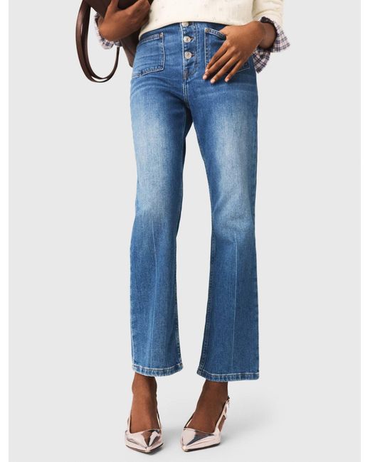 Maje Woman's Cotton, Denim Jeans With Pockets For Fall/winter, Size Extra Small, In Color Blue / Blue
