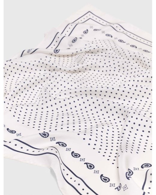 Maje White 90X90 Printed Silk Scarf