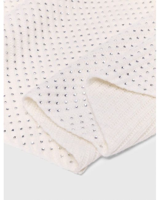 Maje Natural Rhinestone Wool Triangle Scarf