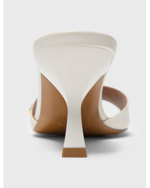 Maje White Leather Mules