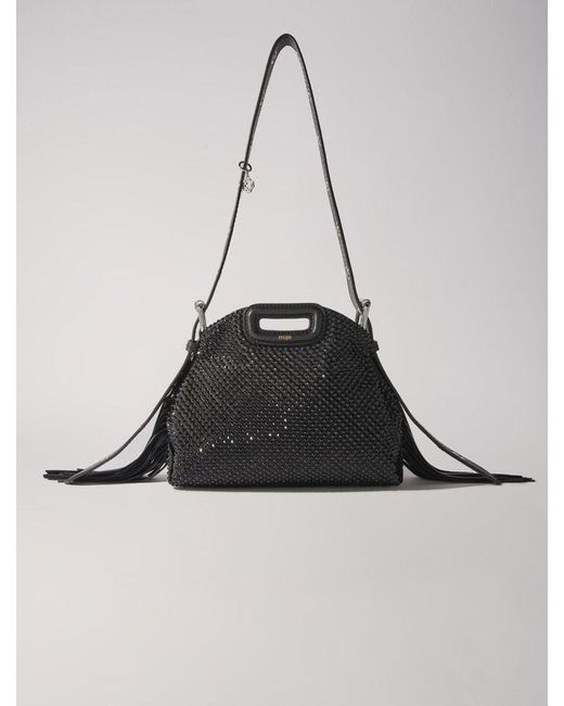 Maje Black Miss M Mini Rhinestone Bag