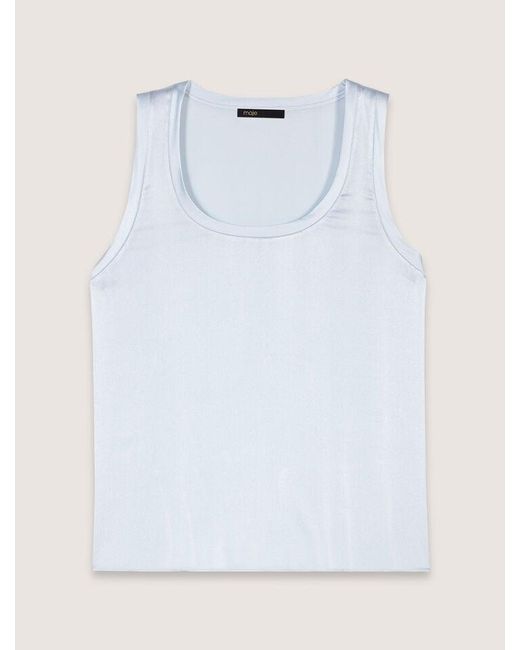 Maje White Silk Vest Top